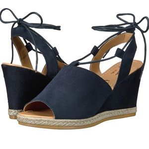 Seychelles Navy Blue Suede Wedges